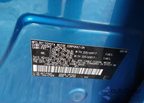 2018 Toyota Rav4 Le z USA, uszkodzony, nr VIN JTMZFREV0JJ178534